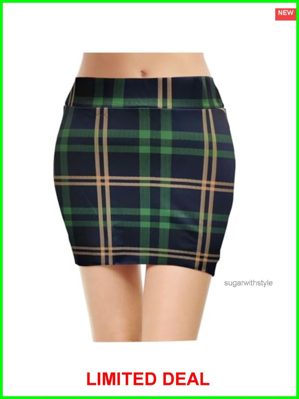 High-Waisted Bodycon Mini Pencil Skirt Back Slit Stretchy